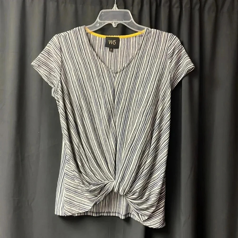 Anthropologie W5 Blue Knotted Top S